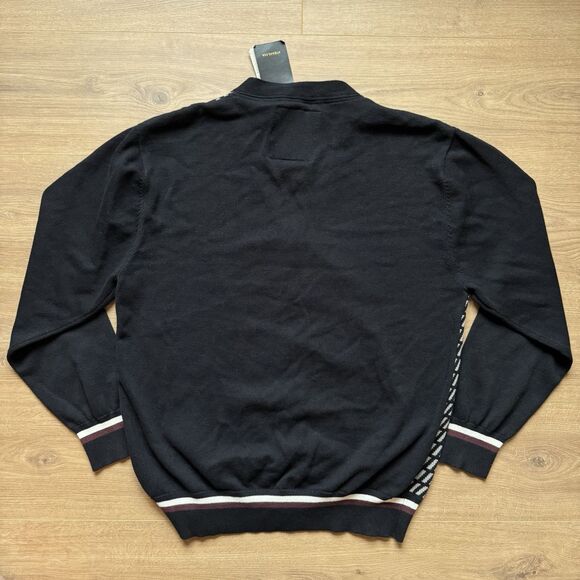 NWT A Tiziano Premium Cardigan Sweater Men’s Size XL Black Gold Pin Accents - Picture 3 of 8